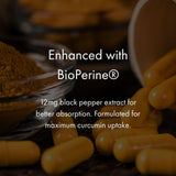 NAOMI Turmeric Supplement 1200mg capsules with a measuring spoon