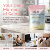 NAPEXIX Calming Drink Mix packets displayed on a wooden table
