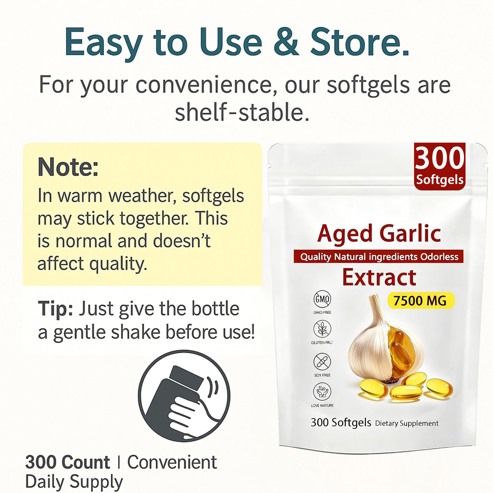 NAPEXIX Garlic Softgels with a measuring spoon