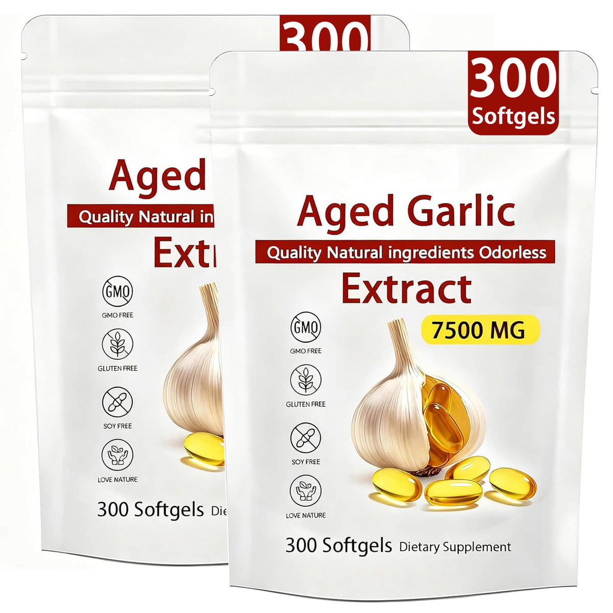 NAPEXIX Odourless Garlic Softgels 300 Count front view