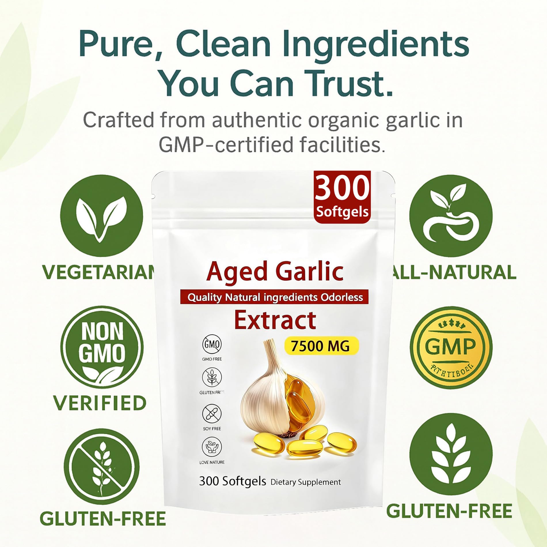 NAPEXIX Odourless Garlic Softgels displayed on a kitchen counter
