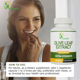 Naravis Olive Leaf Extract bottle on a wooden table