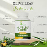 Naravis Olive Leaf Extract bottle with natural background