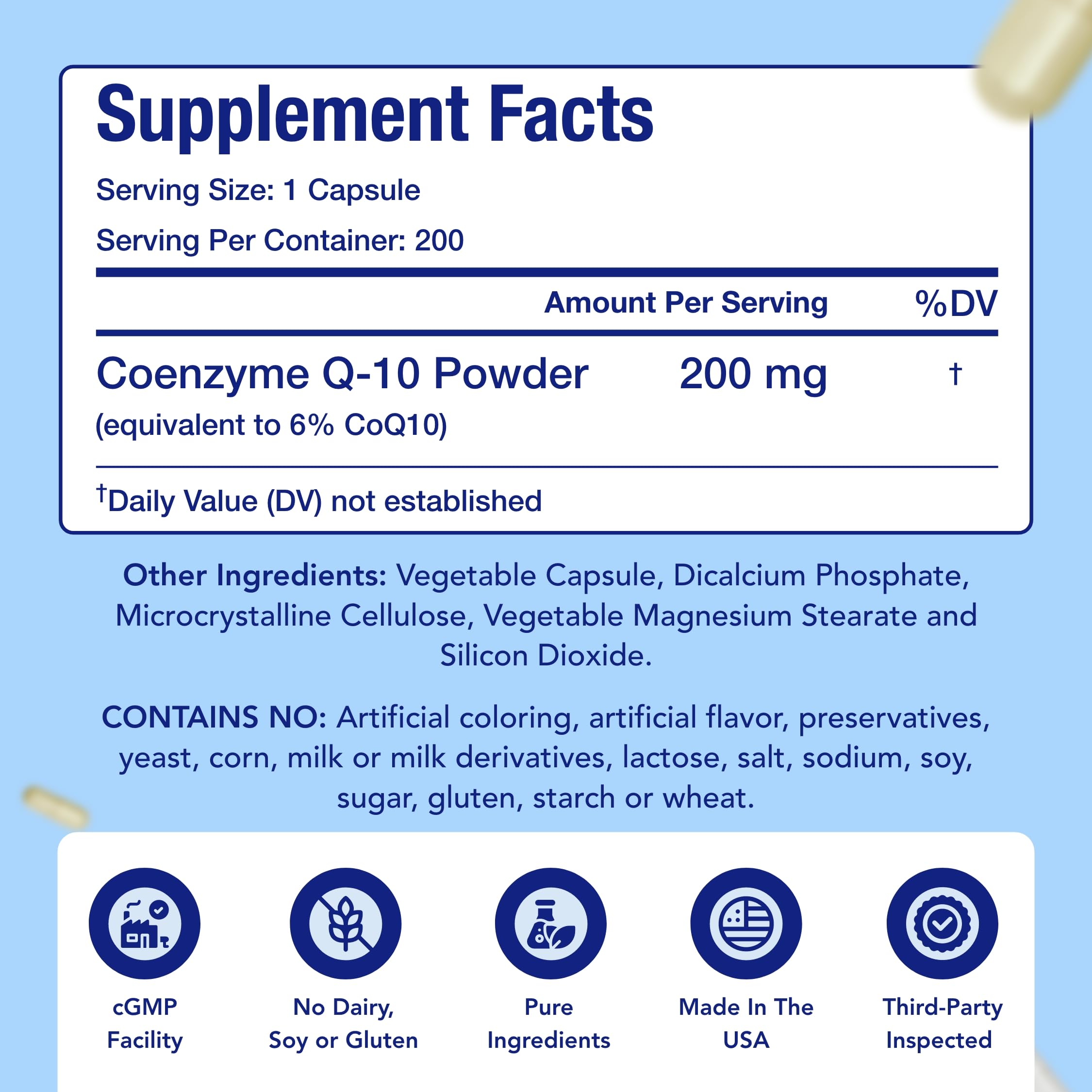 NasaBeahava CoQ10 200mg capsules lifestyle scene on a kitchen counter