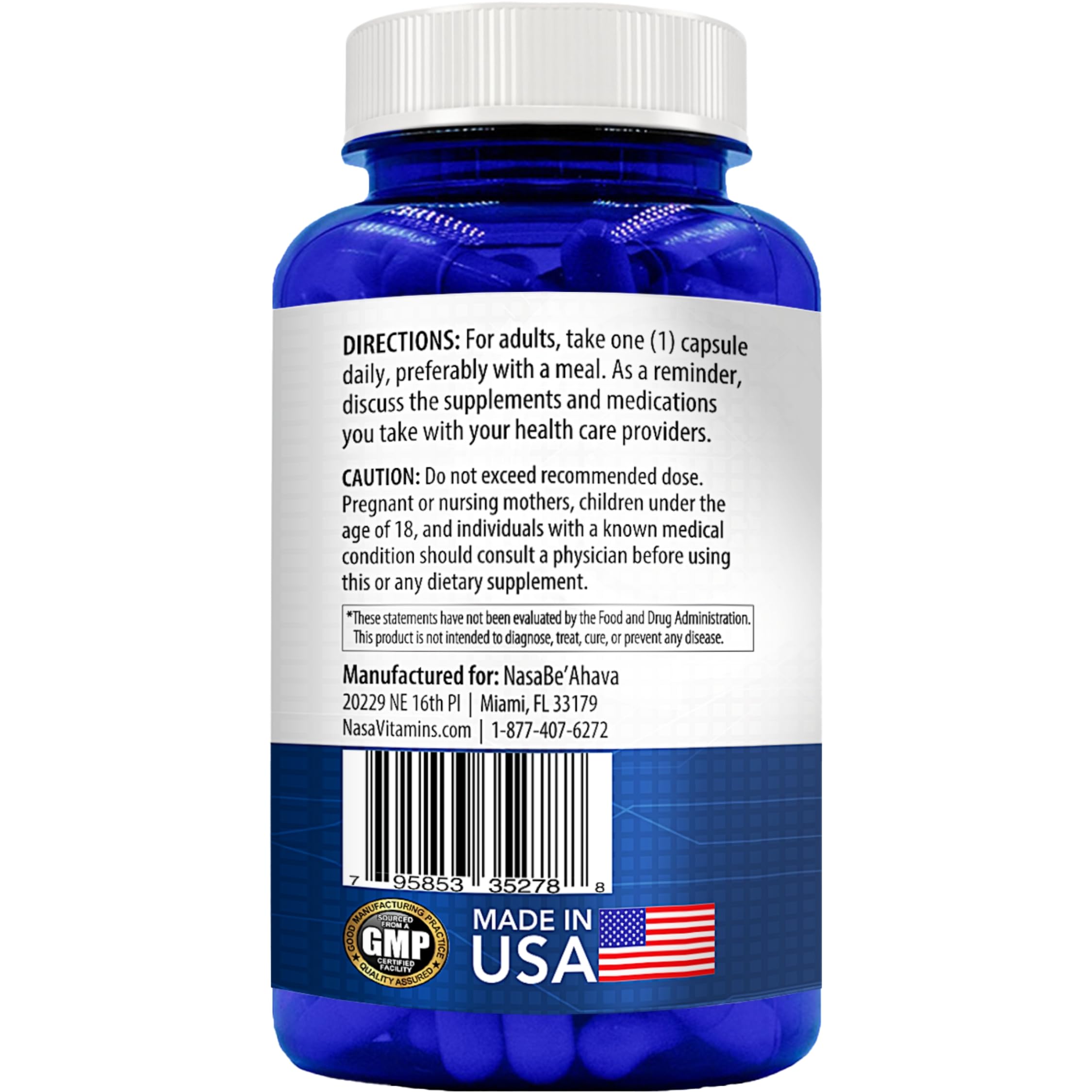 NasaBeahava SAM-e Supplement 91g side view