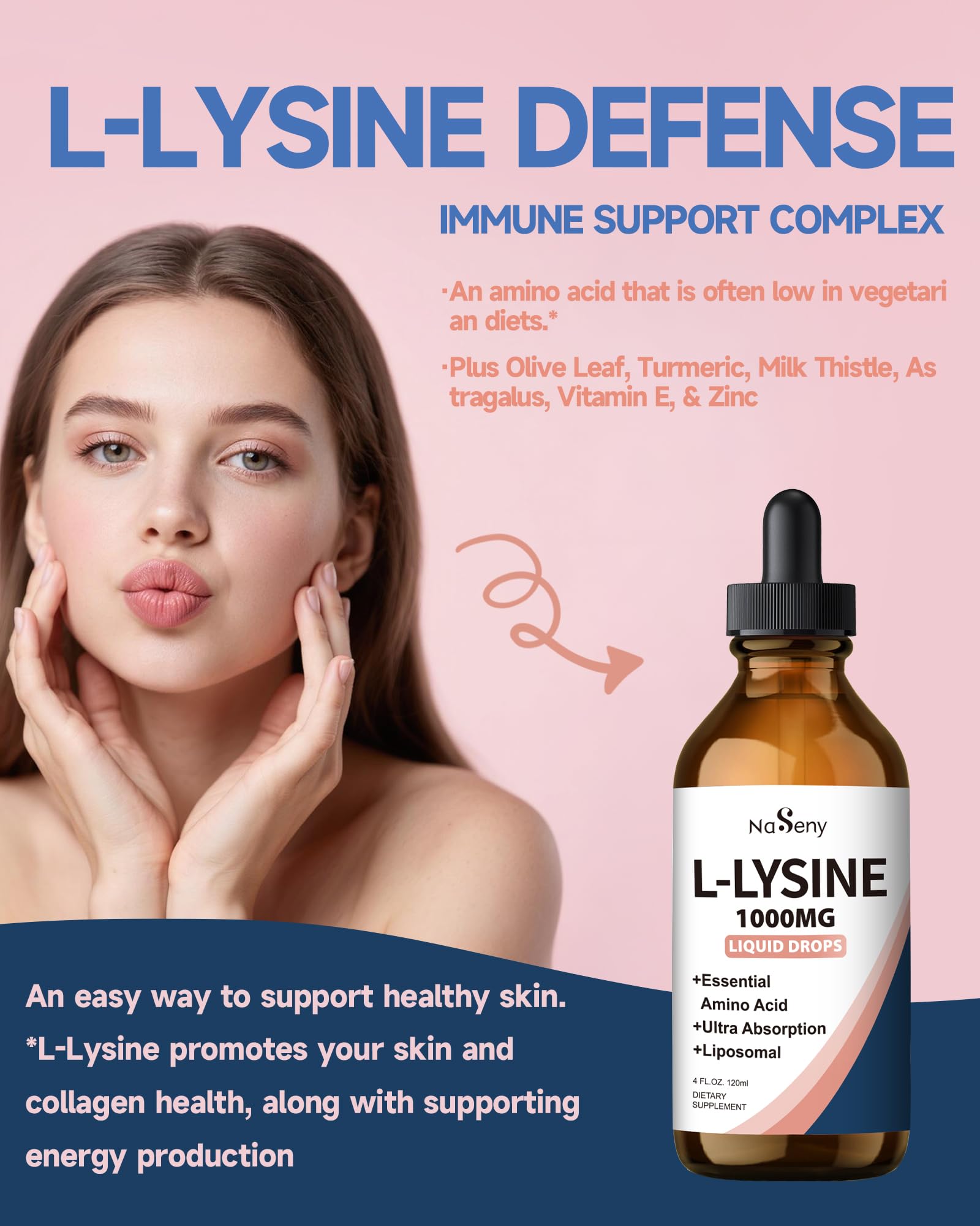 NaSeny L-Lysine Liquid Drops 1000mg dosage information