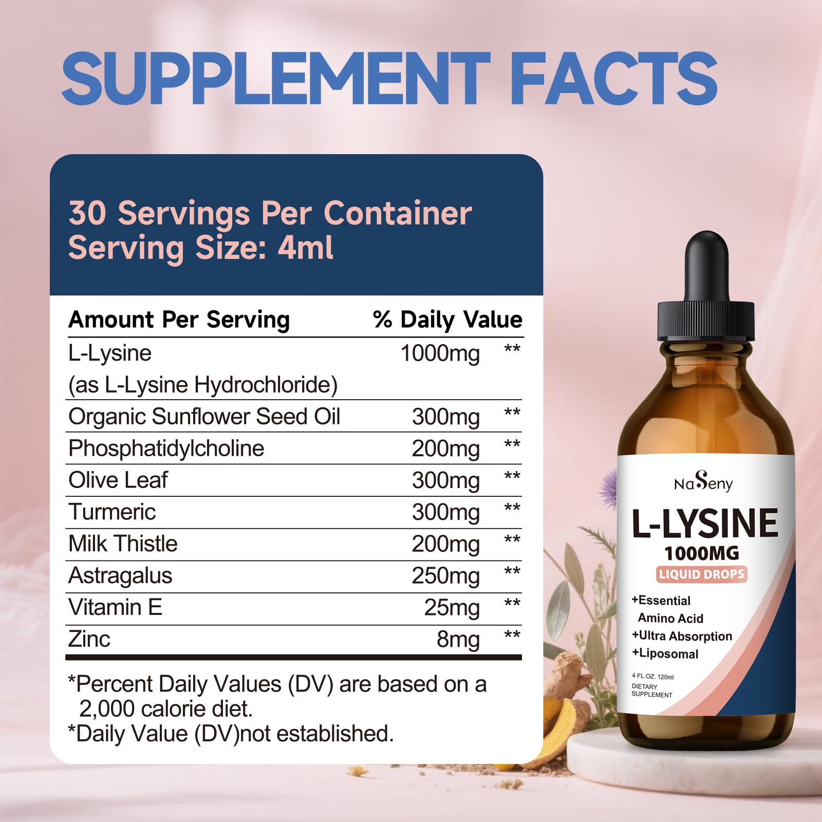 NaSeny L-Lysine Liquid Drops 1000mg lifestyle scene