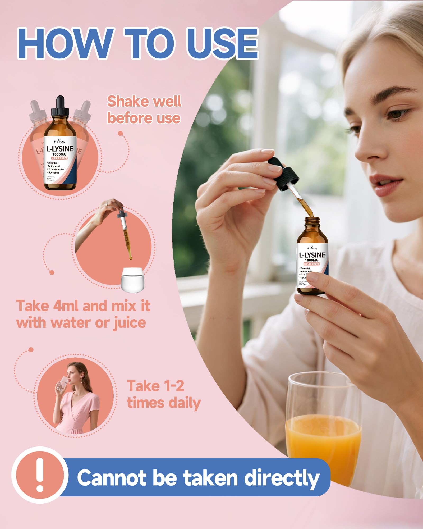 NaSeny L-Lysine Liquid Drops with herbal extracts