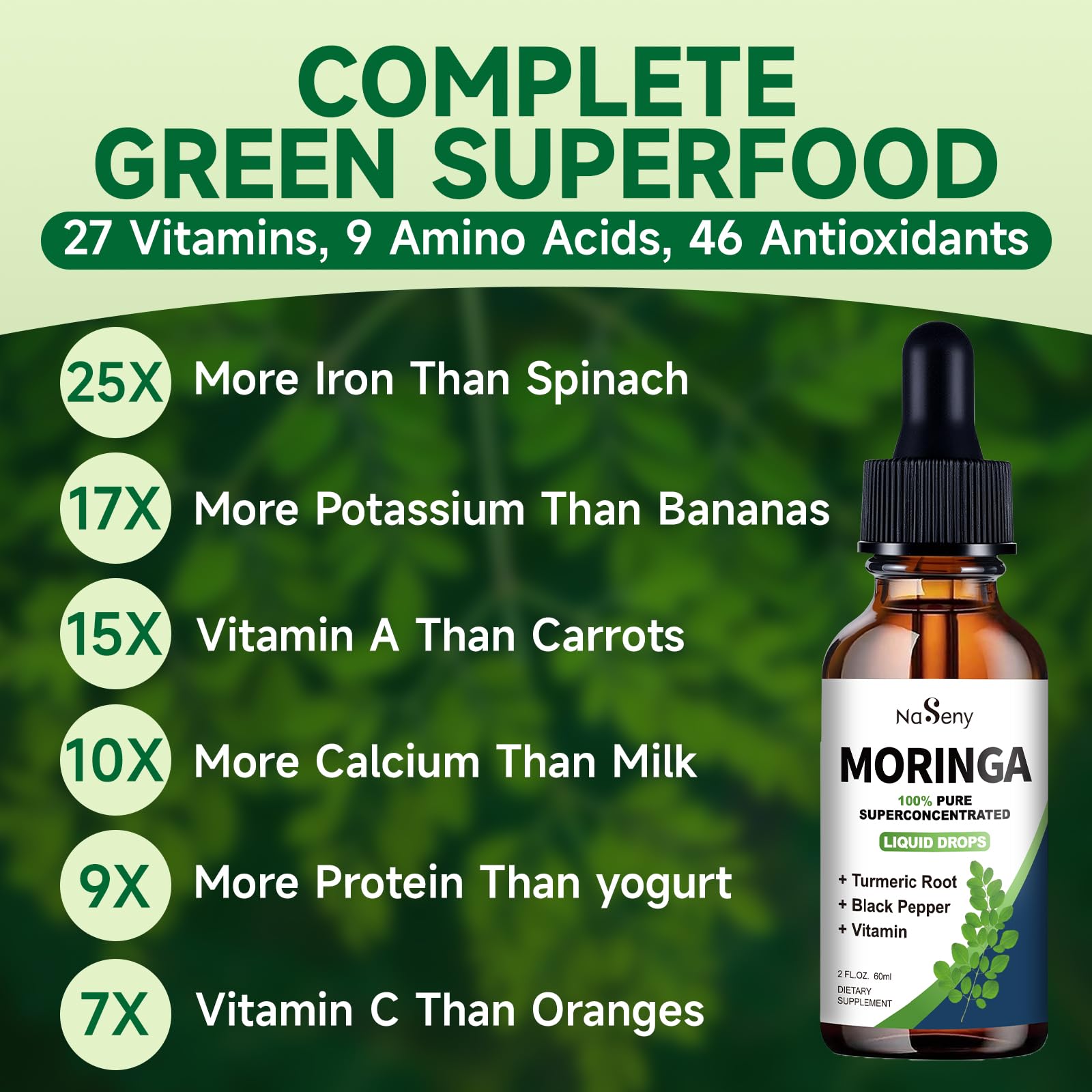 NaSeny Moringa Oleifera Drops bottle back view