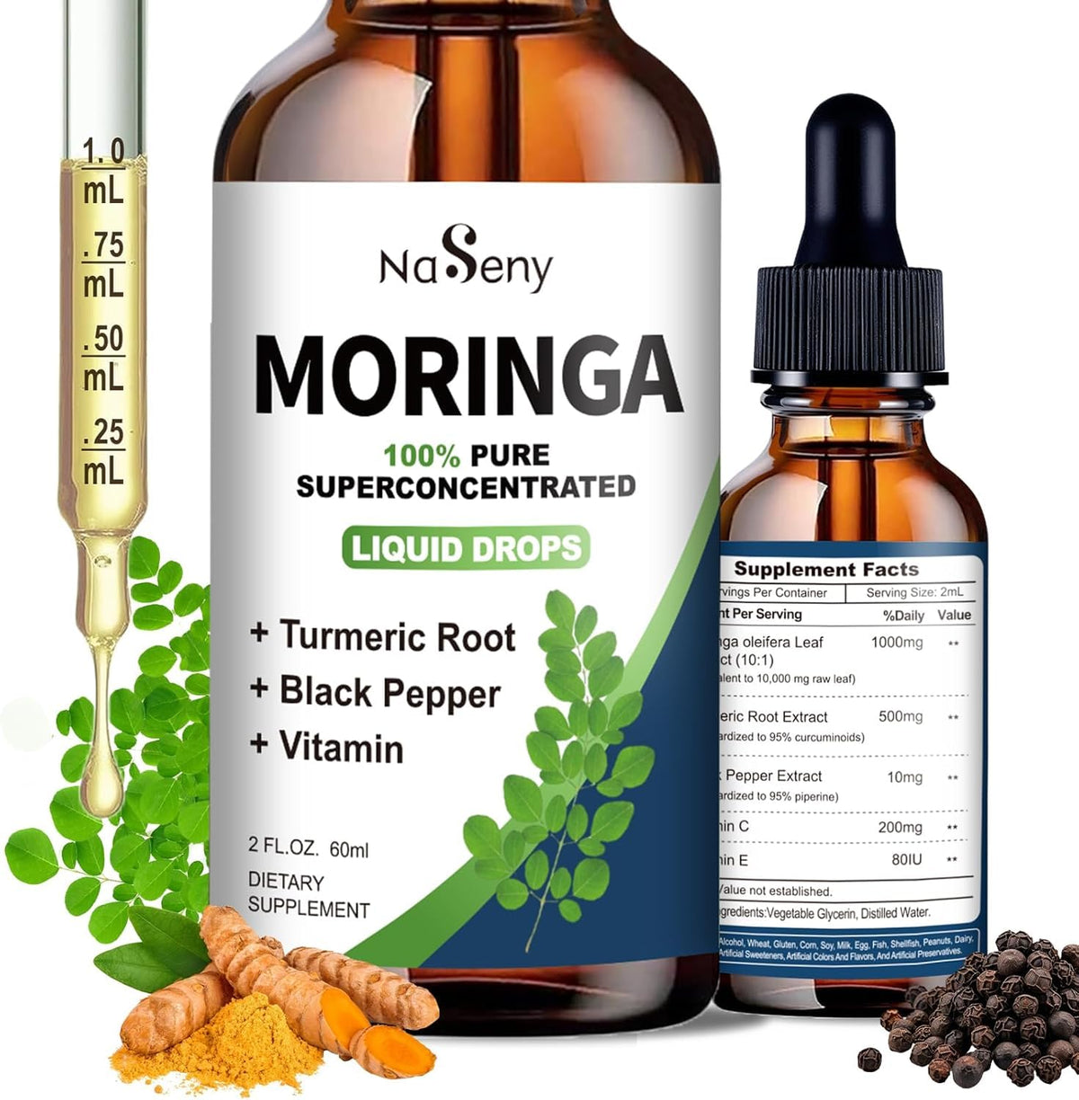 NaSeny Moringa Oleifera Drops bottle front view