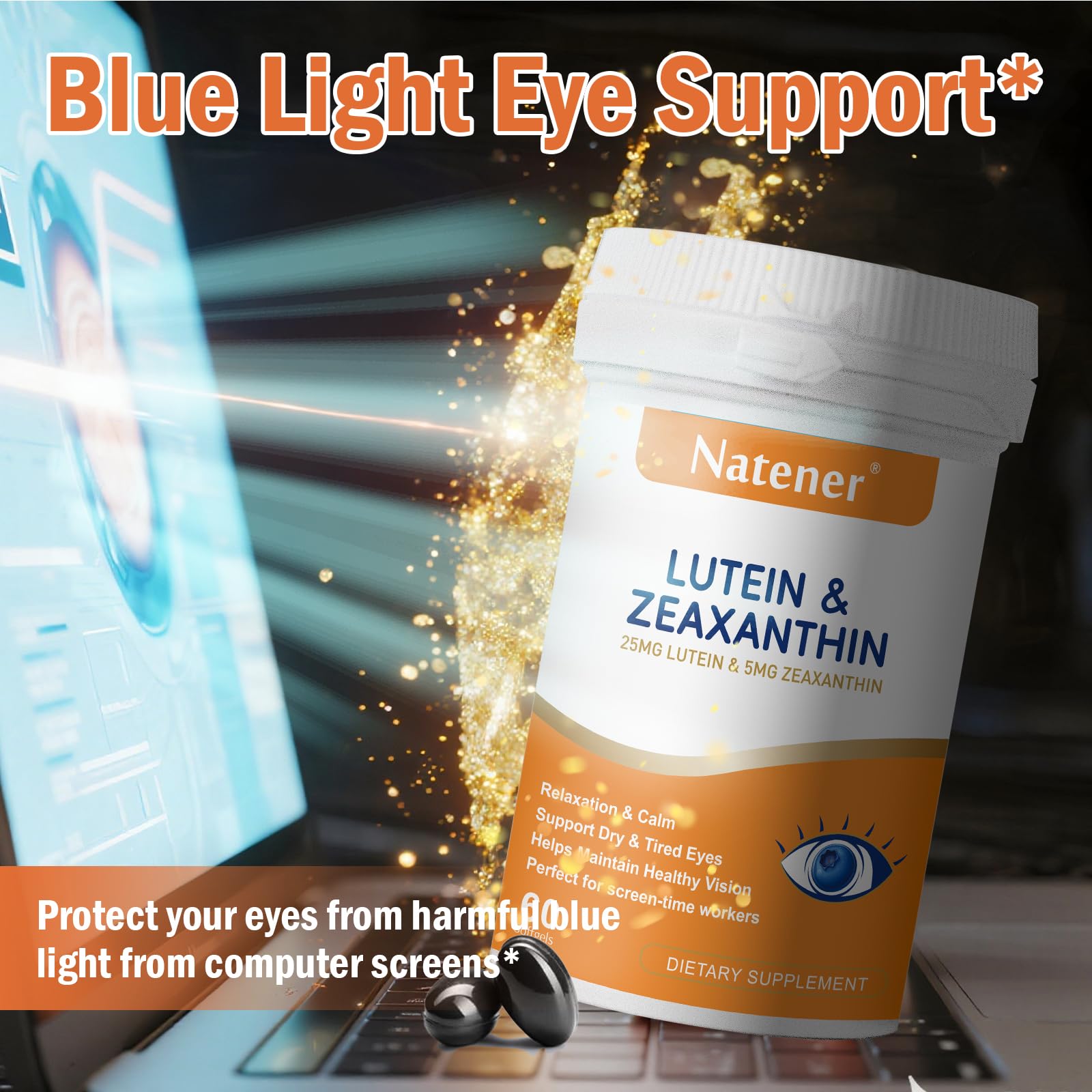 Natener Eye Care Supplement with digital devices