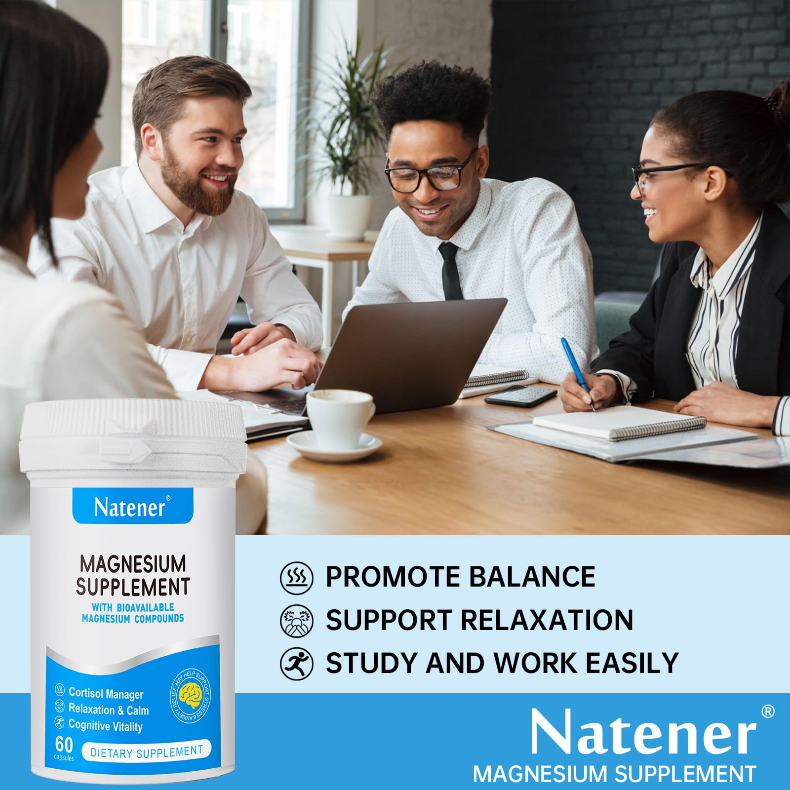 Natener Magnesium Complex Capsules with dosage instructions