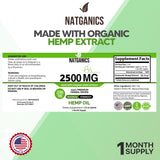 Natganics Hemp Oil 2500 mg Mint Flavour bottle side view