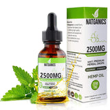 Natganics Hemp Oil 2500 mg Mint Flavour front view