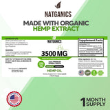 Natganics Hemp Oil 3500 mg mint flavour bottle with dropper