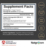 Natgrown Ashwagandha KSM-66 Supplement 600mg ingredients list