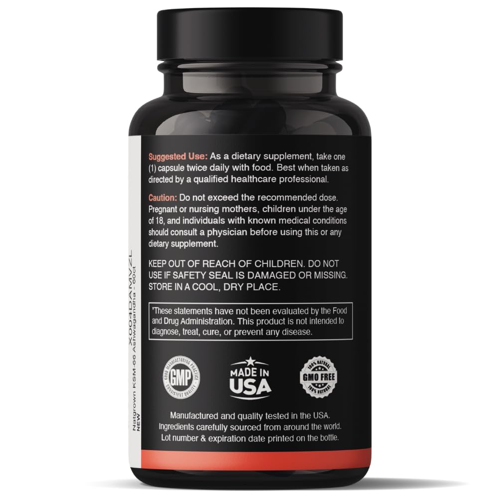 Natgrown Ashwagandha KSM-66 Supplement 600mg on a wooden table