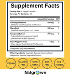 Natgrown Ashwagandha + Maca Root + Fenugreek Extract Capsules side view