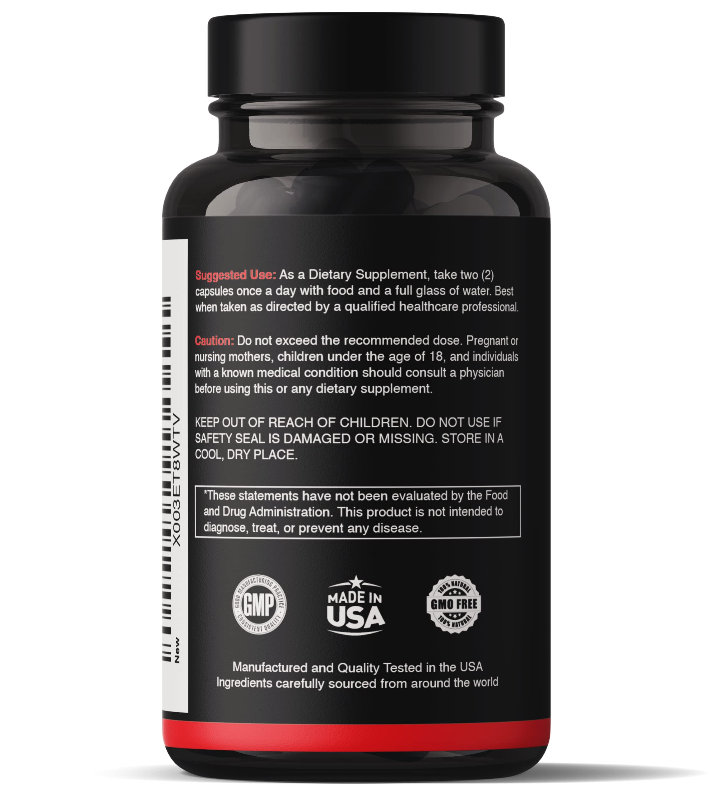 Natgrown Maca Ginseng Capsules back view with ingredient list