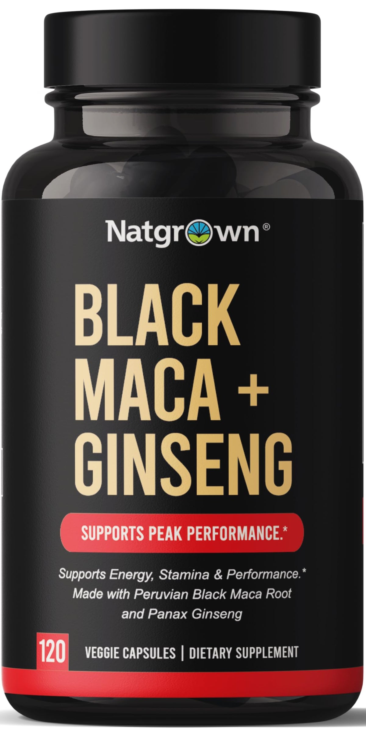Natgrown Maca Ginseng Capsules front view with packaging