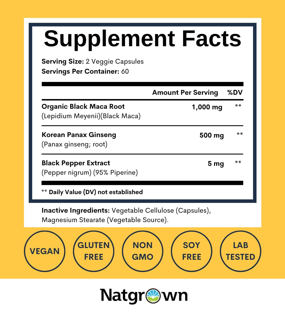 Natgrown Maca Ginseng Capsules lifestyle scene with a glass of water