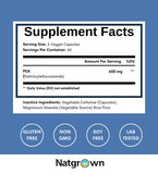 Natgrown Palmitoylethanolamide PEA Supplement 600 mg capsules on a surface
