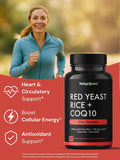 Natgrown Red Yeast Rice with CoQ10 capsules on a wooden table