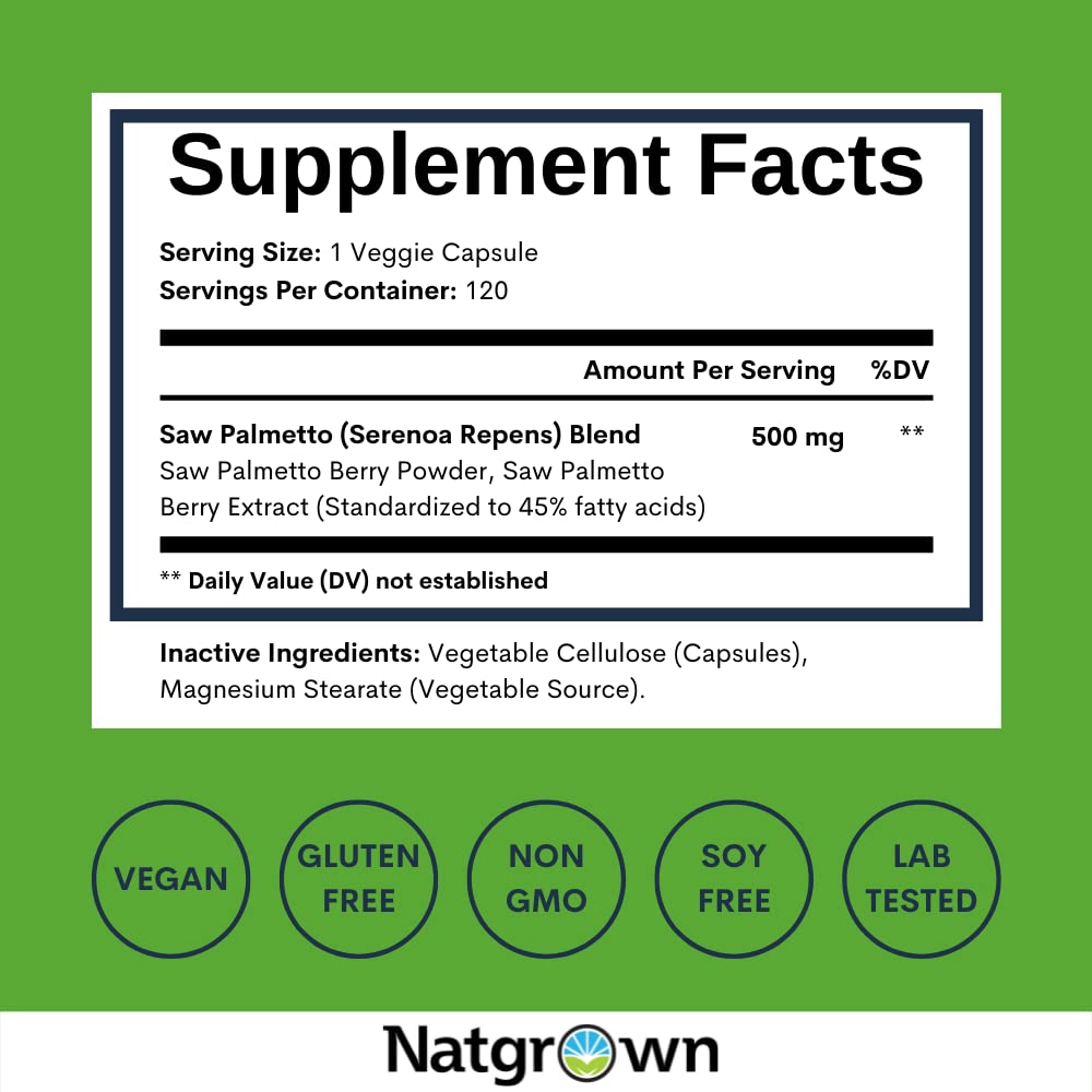 Natgrown Saw Palmetto Supplement 100g packaging