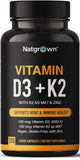 Natgrown Vitamin D3 K2 capsules front view with packaging