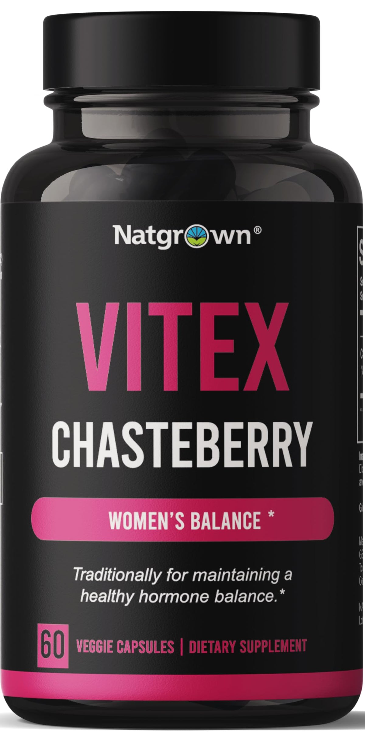 Natgrown Vitex Chasteberry Capsules 60 count front view