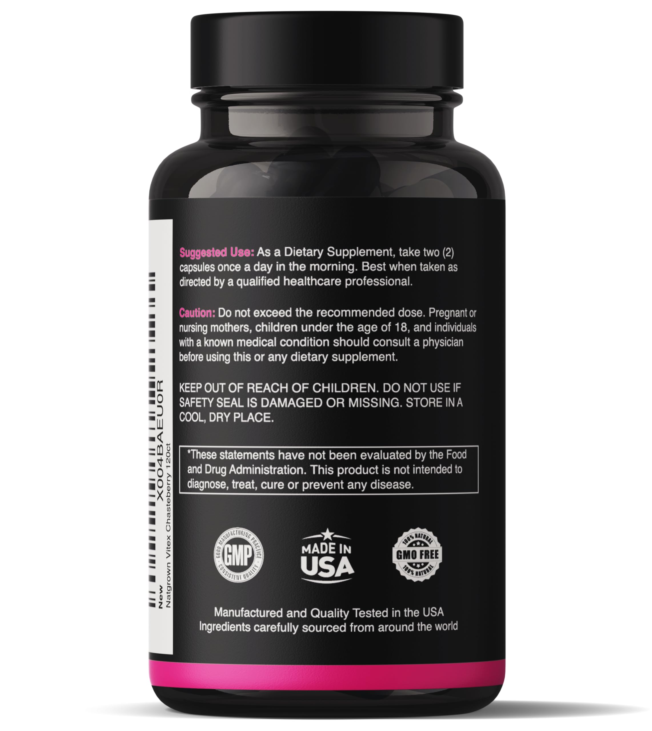 Natgrown Vitex Chasteberry Capsules bottle with label