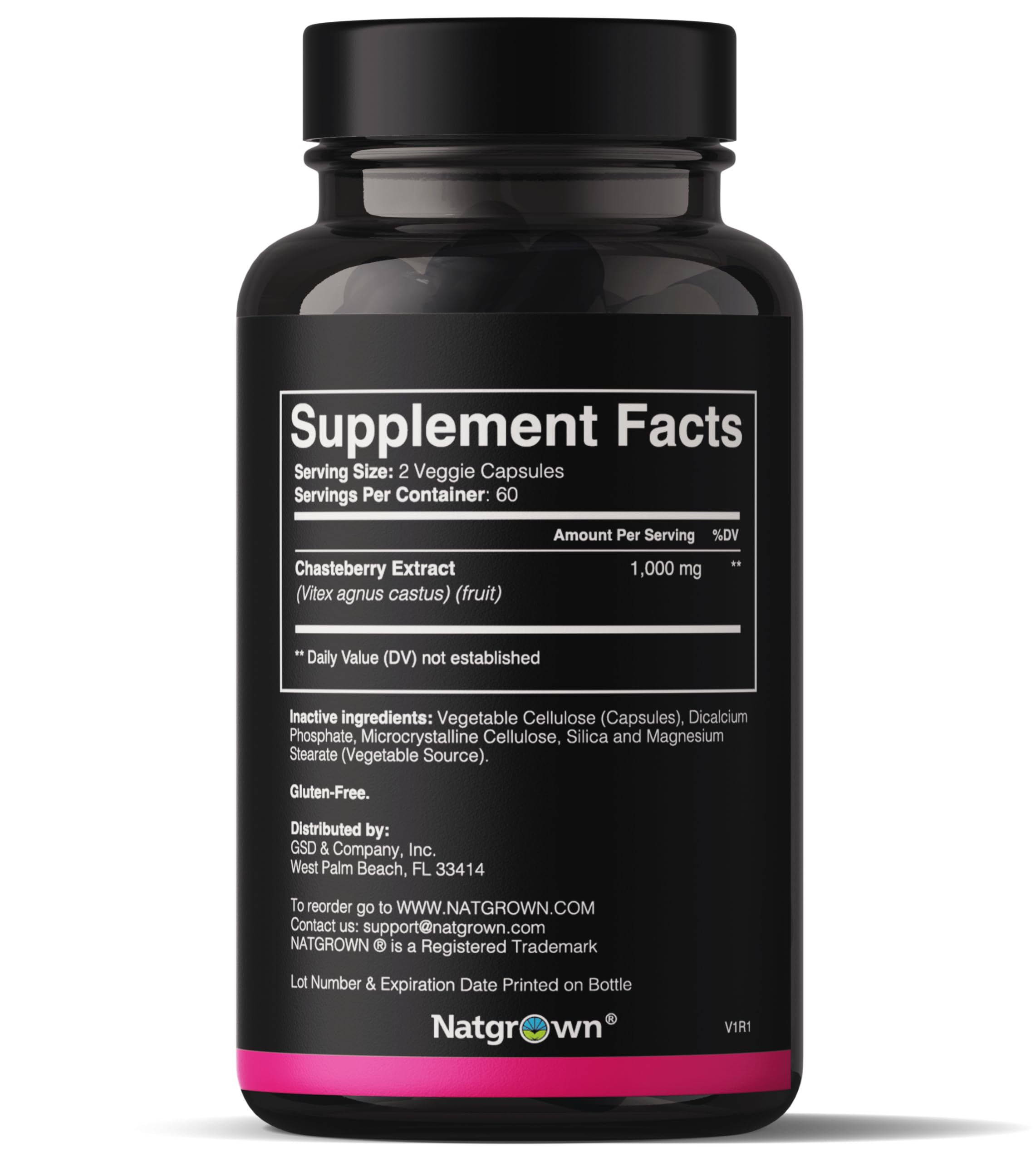 Natgrown Vitex Chasteberry Capsules side view