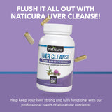 Naticura Liver Cleanse Milk Thistle Supplement back view with ingredients
