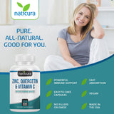 Naticura Zinc Supplement 118g open bottle with capsules visible