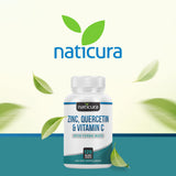 Naticura Zinc Supplement 118g packaging on a wooden table