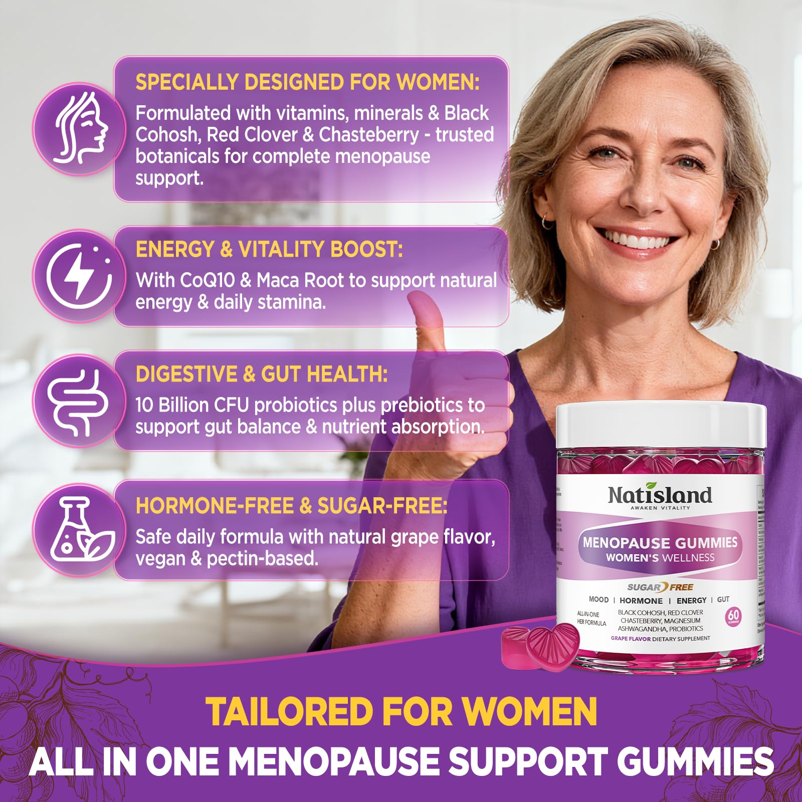 NATISLAND Black Cohosh Menopause Gummies packaging