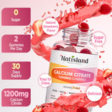 NATISLAND Calcium Citrate Gummies lifestyle scene with fresh fruit
