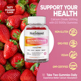 NATISLAND Calcium Citrate Gummies open bottle showing gummies