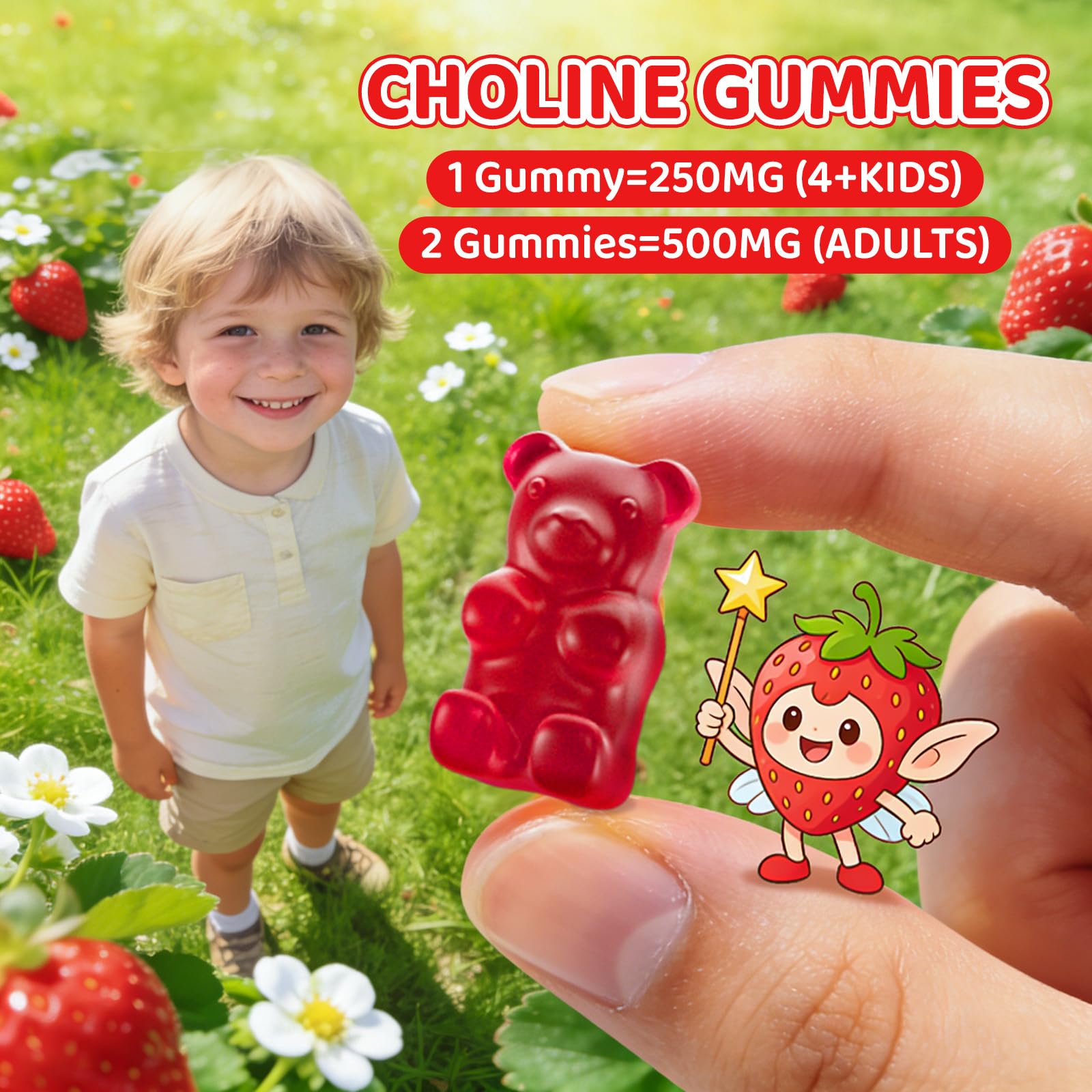 NATISLAND Choline Gummies nutritional information label