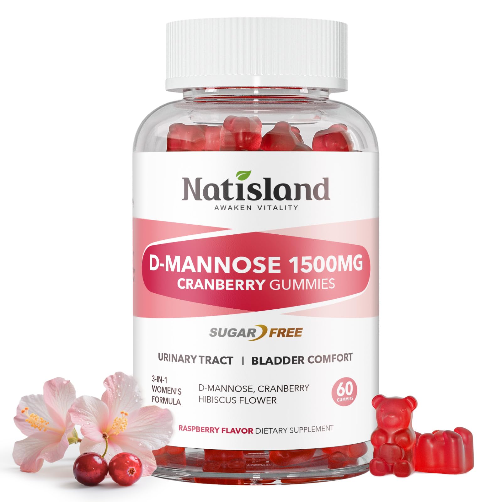 NATISLAND D Mannose Gummies 1500mg front view