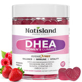 NATISLAND DHEA 25mg gummies front view in packaging