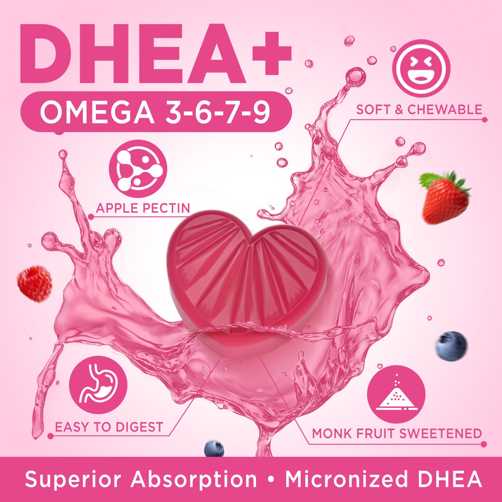 NATISLAND DHEA 50mg gummies with fresh berries