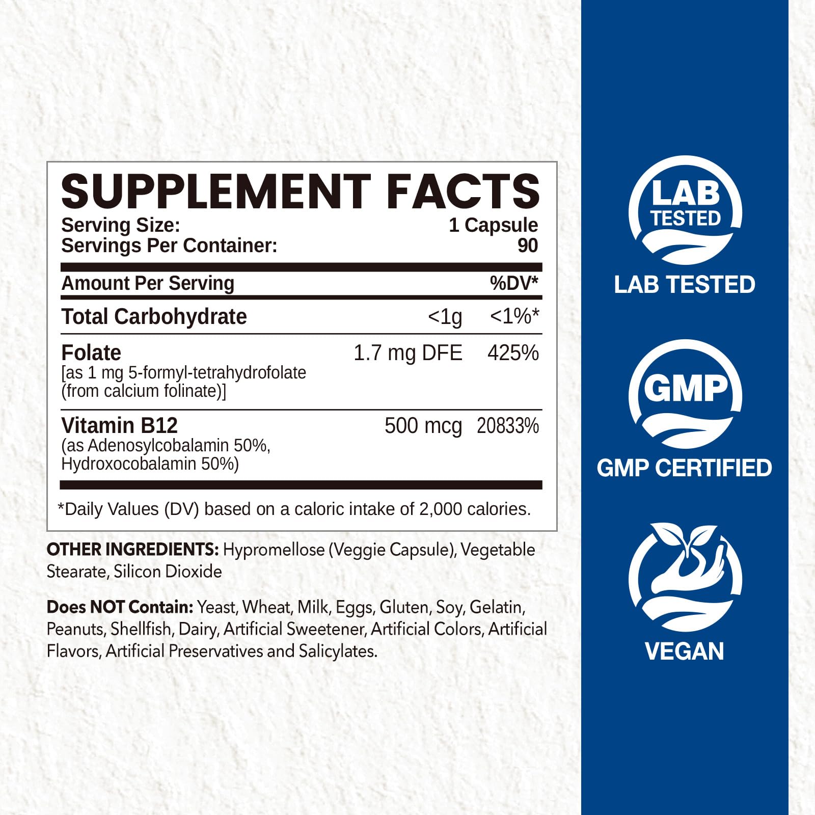 NATISLAND Folinic Acid Capsules side view showing capsule size