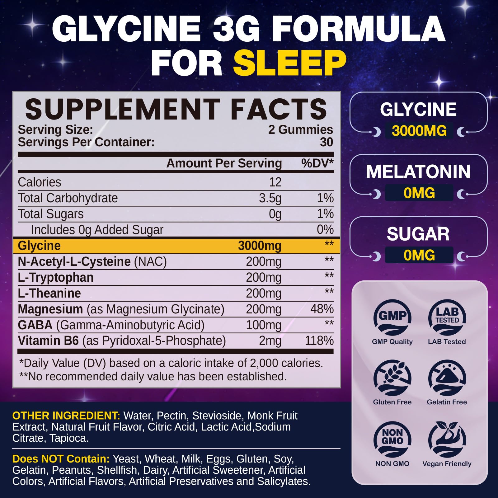 NATISLAND Glycine Chewable Gummies showing two gummies on a surface