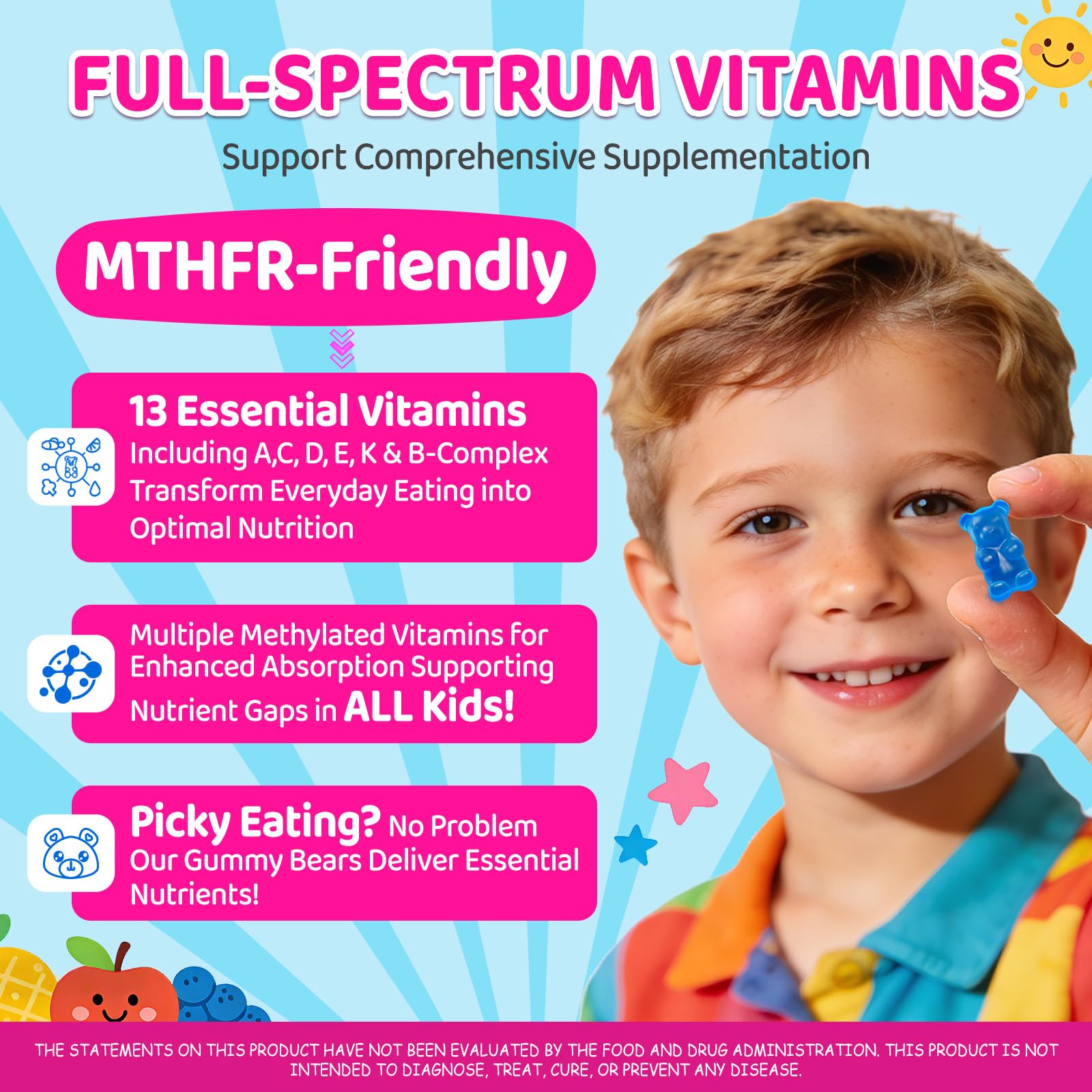 NATISLAND Kids Multivitamin Gummies with ingredients list