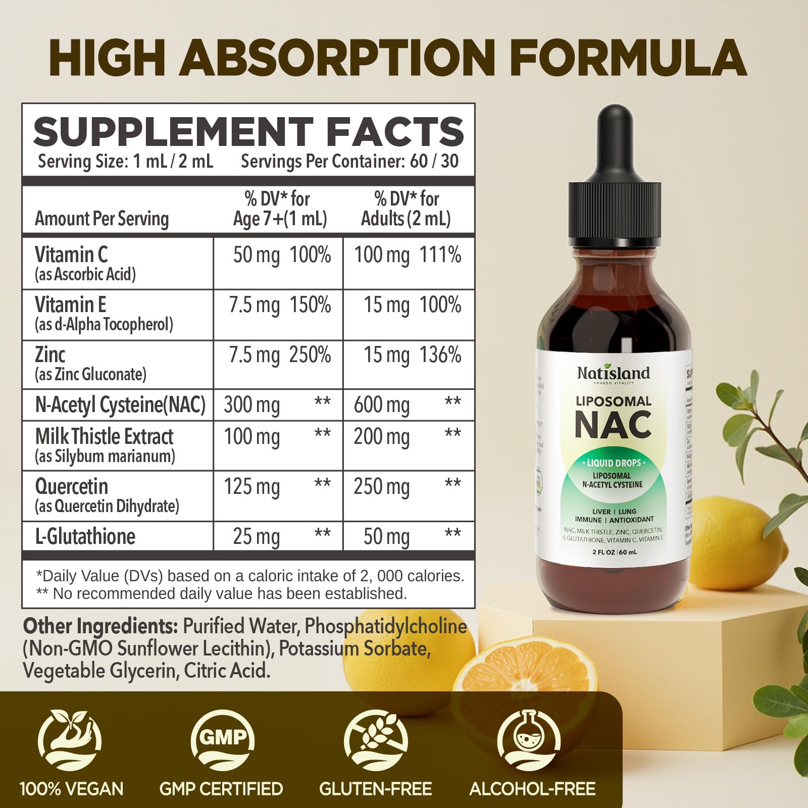 NATISLAND Liposomal NAC Plus Liquid Drops lifestyle scene with family