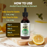 NATISLAND Liposomal NAC Plus Liquid Drops with glass of water