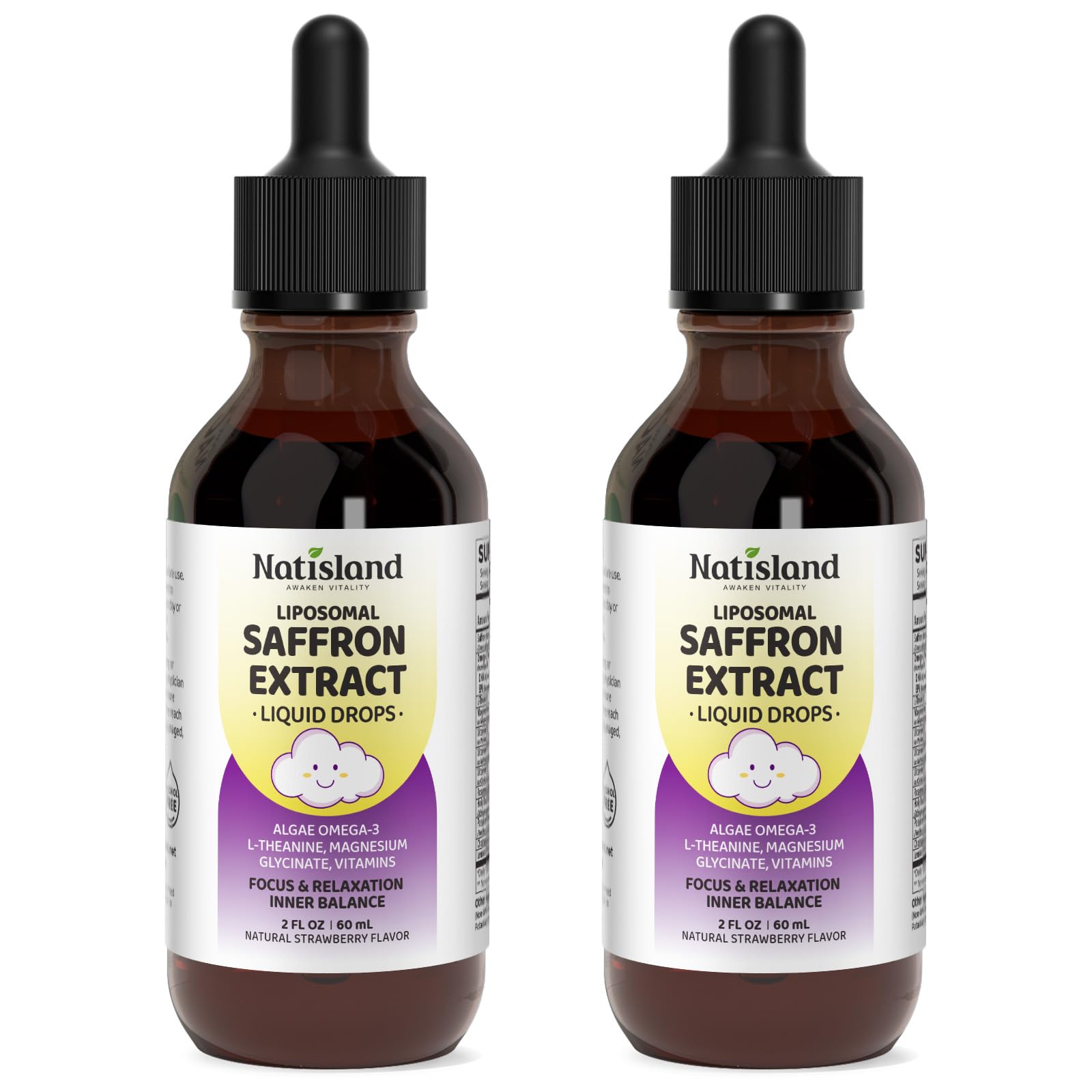 NATISLAND Liposomal Saffron Blend for Kids 299g front view