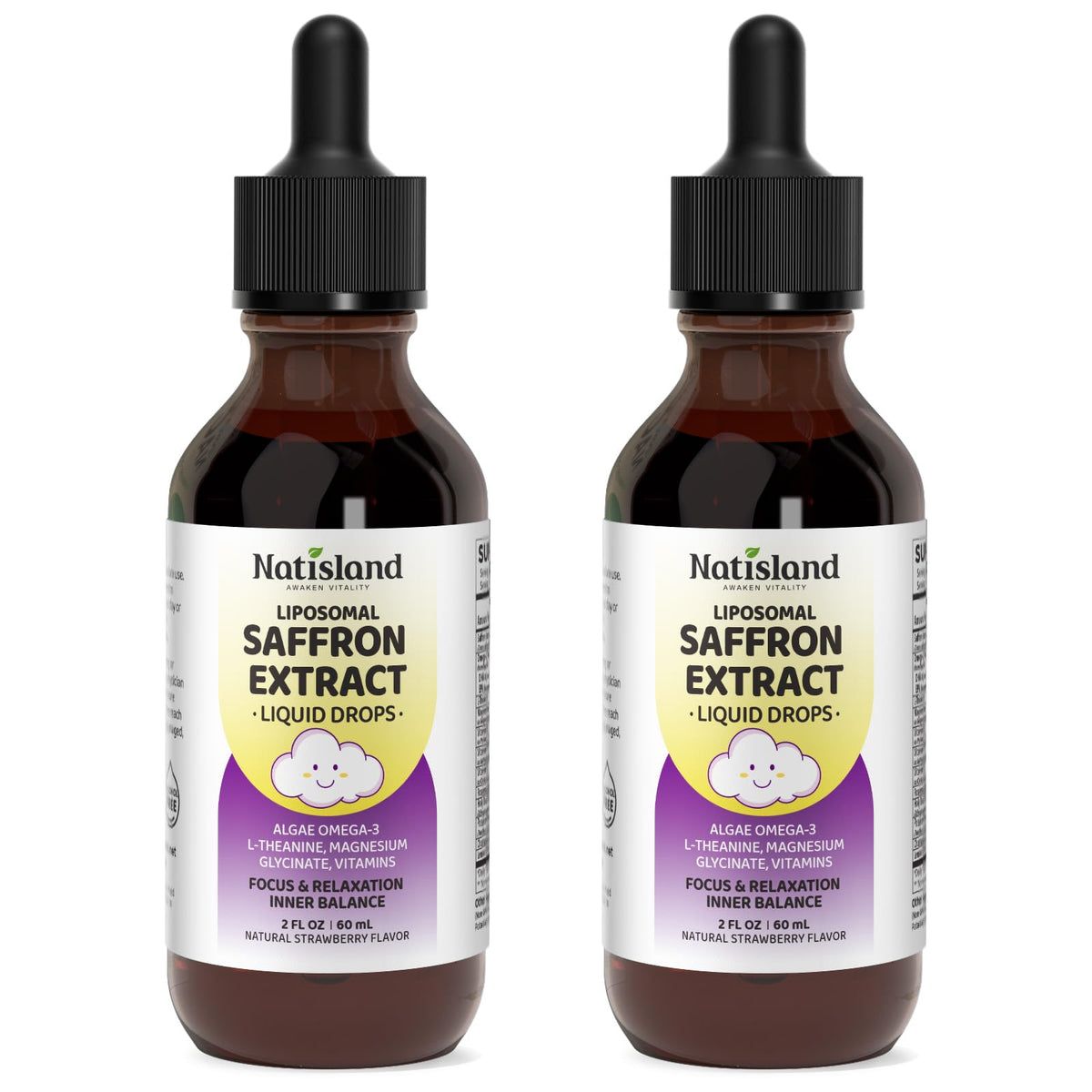 NATISLAND Liposomal Saffron Blend for Kids 299g front view