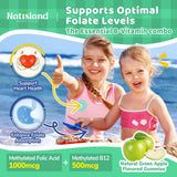 NATISLAND Methylfolate Gummies displayed with ingredients